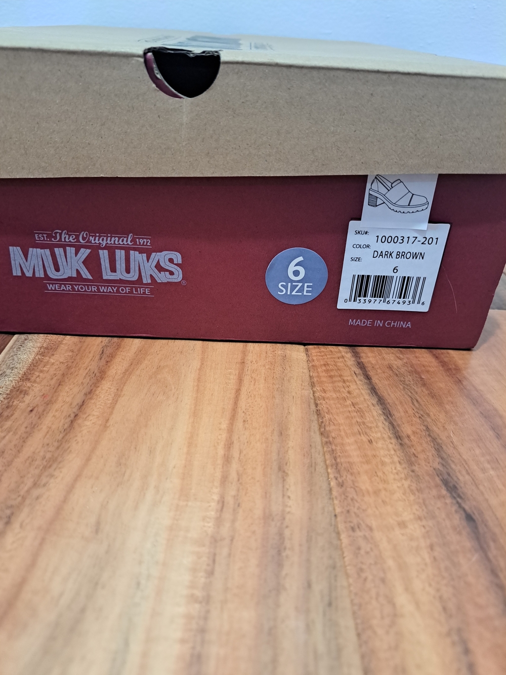 Muk Luks Gray Taupe Slip-On Block Heel Mules - Picture 4 of 4